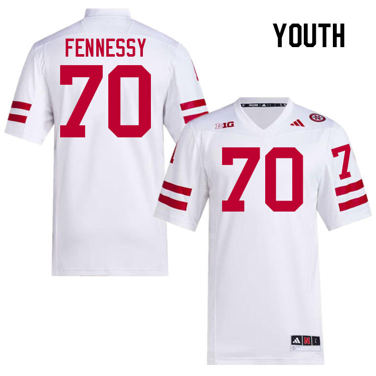 Youth #70 Nolan Fennessy Nebraska Cornhuskers College Football Jerseys Stitched Sale-White